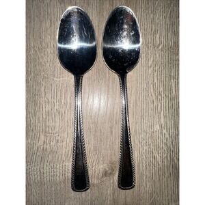 2 PCs 18/8 Japan Stainless Wallace ASHCROFT Oval Soup Spoons‎ 7" NICE!!